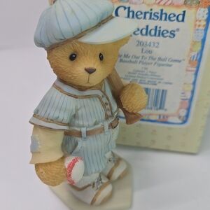 Cherished Teddies Lou in Blue and Cream Baseball Outfit